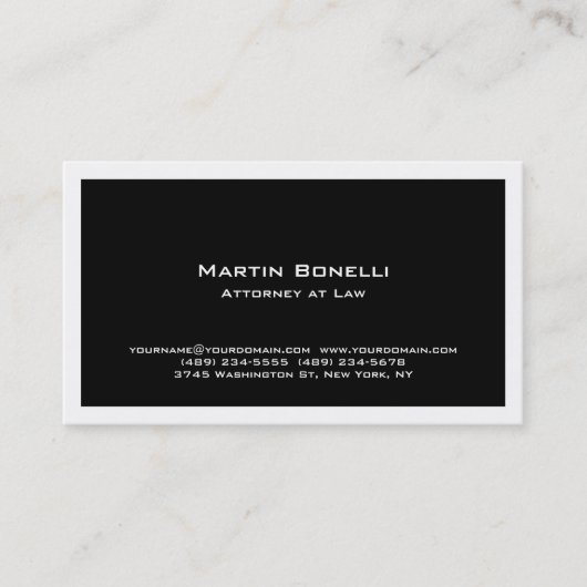 Modern Black Attorney at Law Visitekaartje (Voorkant)