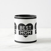Modern Black Best mama Happy Moederdag Heart Mok (Midden)