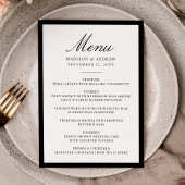 Modern Black Border Wedding Menu