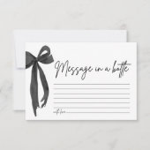 Modern Black Bow bericht in een Kaart van een fles (Voorkant)