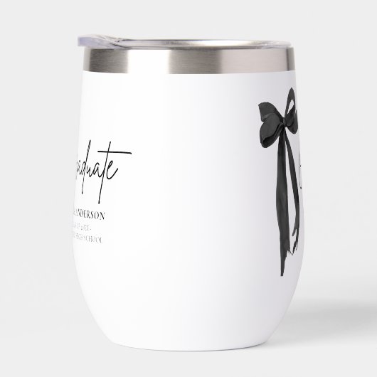 Modern Black Bow Coquette Afstuderen Afstuderen (Rechts)