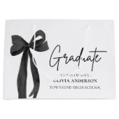 Modern Black Bow Coquette Afstuderen Afstuderen Groot Cadeauzakje (Voorkant)