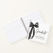 Modern Black Bow Coquette Afstuderen Afstuderen Notitieboek (Binnen)