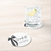 Modern Black Bow Coquette Afstuderen Afstuderen Ronde Kartonnen Onderzetter (Insitu)