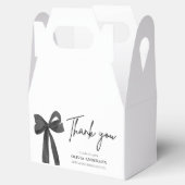 Modern Black Bow Coquette Dank u Afstuderen Bedankdoosjes (Geopend)