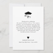 Modern Black Bow Graduation Party Bedankkaart (Achterkant)