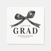 Modern Black Bow Graduation Party Servet (Voorkant)