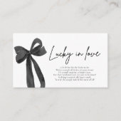 Modern Black Bow Lucky in Love Loterij Ticket Informatiekaartje (Voorkant)