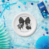 Modern Black Bow ze deed het papier rond Bord (Feest)