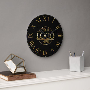 Modern Black Branded Bedrijf Business Logo Custom Grote Klok