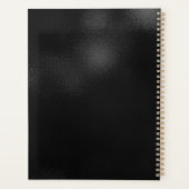 Modern Black Brushed Metal Gold Heart Monogram Planner (Achterkant)