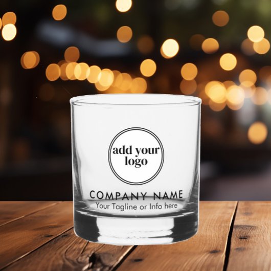 Modern Black Business Custom Company Logo Whisky Glas