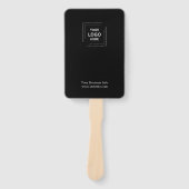 Modern Black Business Logo Aangepaste promoties Handwaaier (Voorkant)