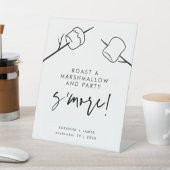 Modern Black Calligraphy Marshmallow S'mores Bar Reclamebord Met Voetstuk (Insitu)