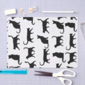 Modern Black Cats Silhouette Pattern Tissuepapier (Craft)