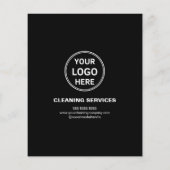Modern Black Cleaning Services Photo Logo QR Flyer (Achterkant)