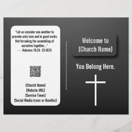 Modern Black Contemporary Church Bulletin Flyer