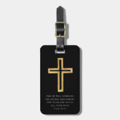 Modern Black Cross Bagagelabel (Voorkant verticaal)