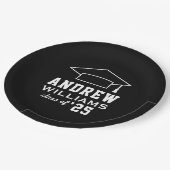 Modern Black Custom Graduation Party Papieren Bordje (Gekanteld)