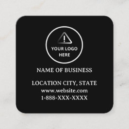 Modern Black Custom Logo and QR Code Vierkante Visitekaartje
