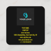 Modern Black Custom Logo and QR Code Vierkante Visitekaartje (Voorkant)