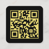 Modern Black Custom Logo and QR Code Vierkante Visitekaartje (Achterkant)