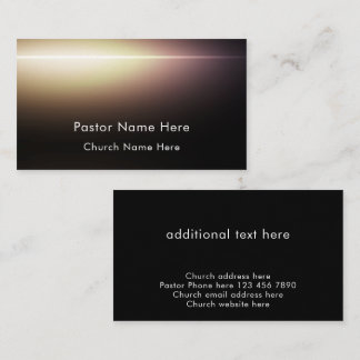 Modern Black Custom Text Christian Church Pastor Visitekaartje