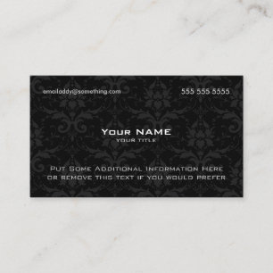 Modern Black Damask Visitekaartje