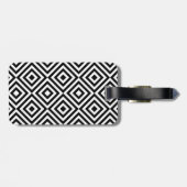 Modern Black Diamond Pattern identificeert Label Bagagelabel (Achterkant horizontaal)