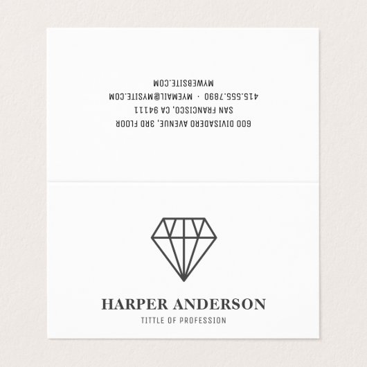 Modern Black Diamond Professional Visitekaartjes (Buitenkant ongevouwen)