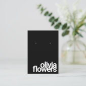 Modern Black Earring Bold Font Visitekaartje (Staand voorkant)
