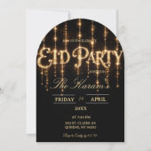 Modern Black elegant Eid Party Invitation Card (Devant)