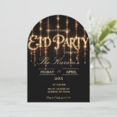 Modern Black elegant Eid Party Invitation Card (Debout devant)