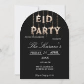 Modern Black elegant Eid Party Invitation Card (Devant)