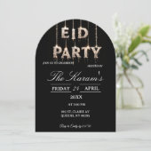 Modern Black elegant Eid Party Invitation Card (Debout devant)