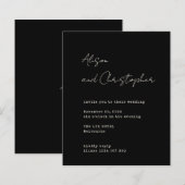 Modern Black Elegant Script Wedding Invitation (Voorkant / Achterkant)