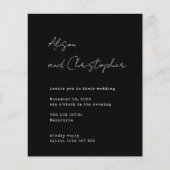 Modern Black Elegant Script Wedding Invitation (Voorkant)