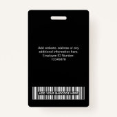 Modern Black Employee Photo, Logo, Name Badge (Achterkant)