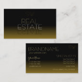 Modern Black en Brown Mirror Font met Monogram Visitekaartje (Voorkant / Achterkant)