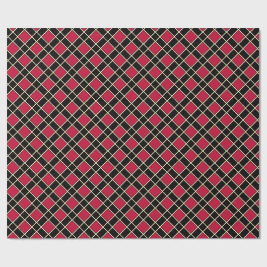 Modern Black en Burgundy Red, gebarsten patroon Cadeaupapier (Vlak)