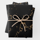 Modern Black en Gold Dusty Inpakpapier Vel (In situ)