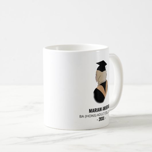 Modern Black en Gold Hijabi Afstuderen Coffee Mok (Voorkant rechts)