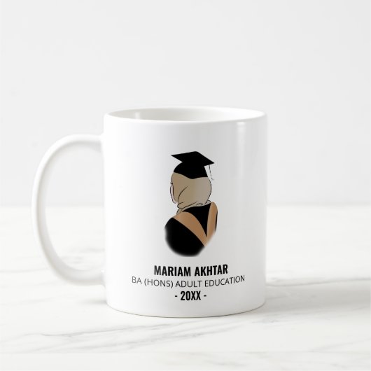 Modern Black en Gold Hijabi Afstuderen Coffee Mok (Links)