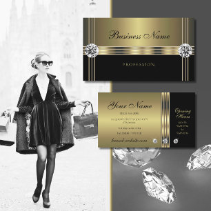 Modern Black en Gold met mousserende diamanten Visitekaartje