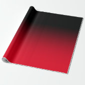 Modern Black en Red Ombre Cadeaupapier (Uitgerold)