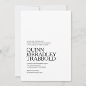 MODERN BLACK EN WHITE GLAM bruiloft uitnodiging (Voorkant)