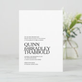 MODERN BLACK EN WHITE GLAM bruiloft uitnodiging (Staand voorkant)