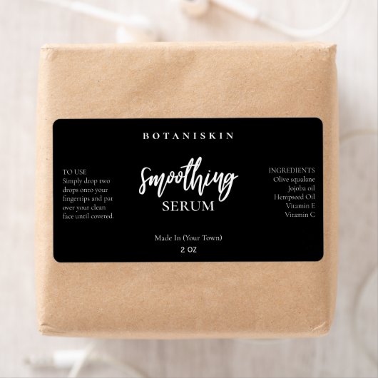 Modern Black Face Serum Labels (Insitu)