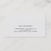 Modern Black Faux Silver Scissors Comb Haarstylist Visitekaartje (Achterkant)