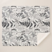 Modern black fern pattern  sherpa deken (Voorkant (horizontaal))